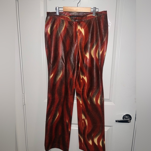 Vivienne Tam Red and Gold Flare Pants - Picture 2 of 5